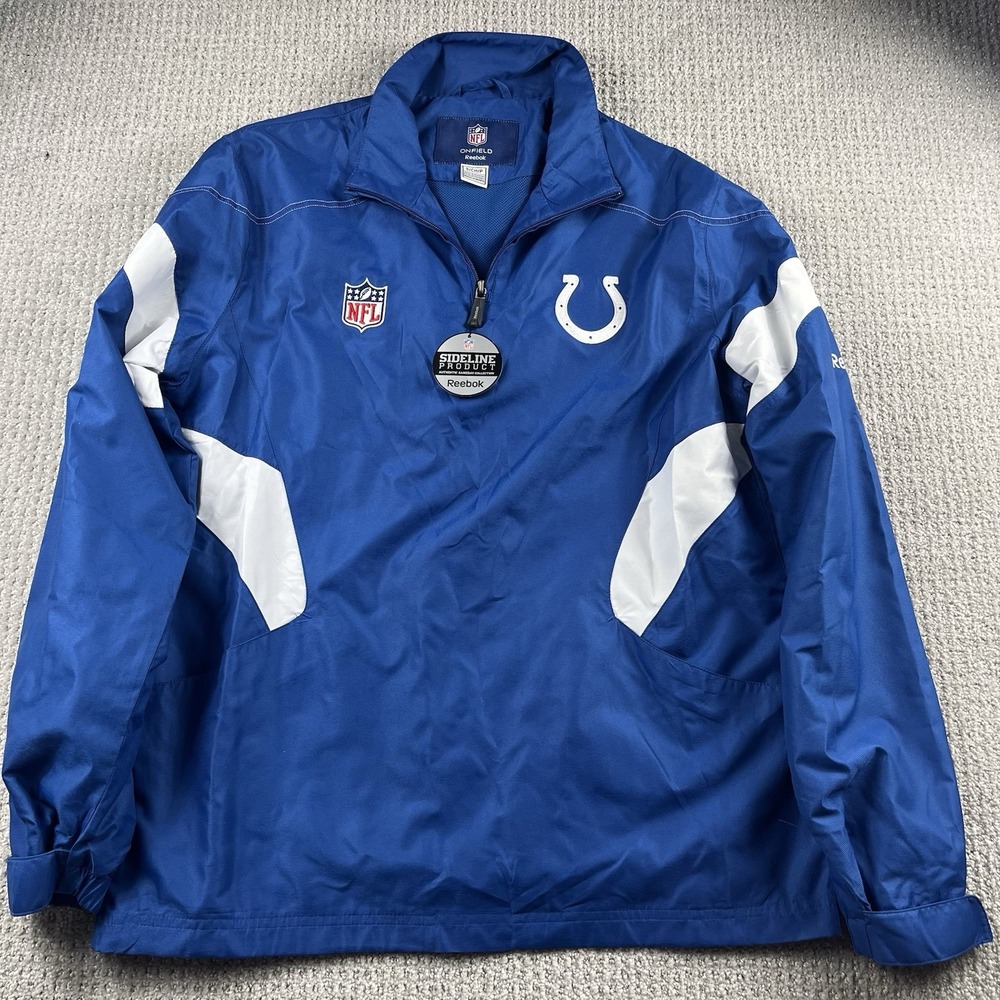 Reebok NFL New England Patriots 1/4 Zip Sideline On Field Windbreaker Jacket